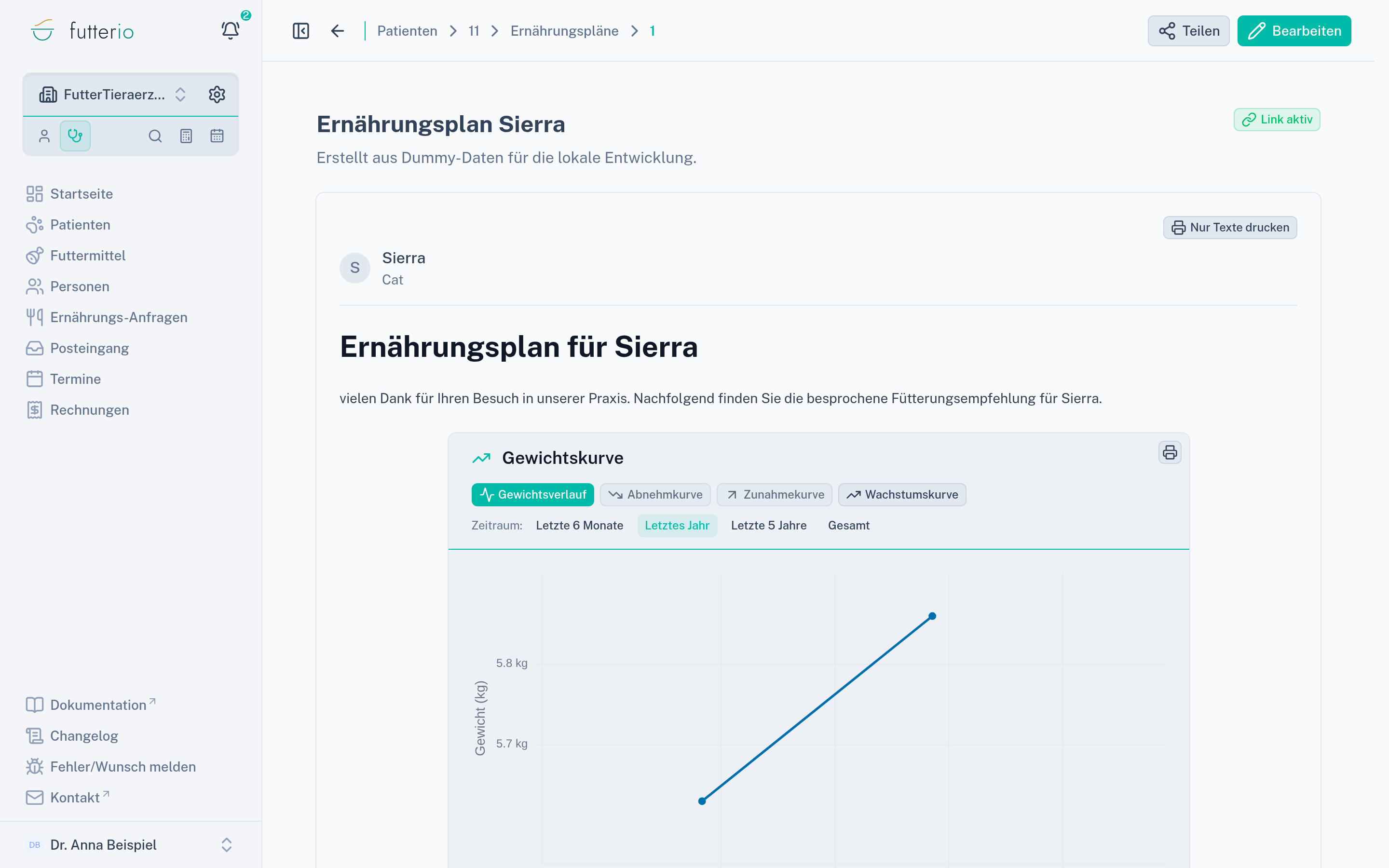 Der fertige Plan in der Ansicht